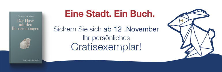 Sichern Sie sich Ihr Gratisexemplar „Der Hase mit den Bernsteinaugen“ von Edmund de Waal.